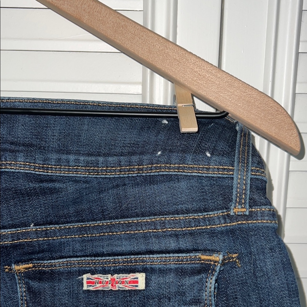 Hudson Jeans Dark Blue Rolled Cuff Denim Shorts - Picture 6 of 6